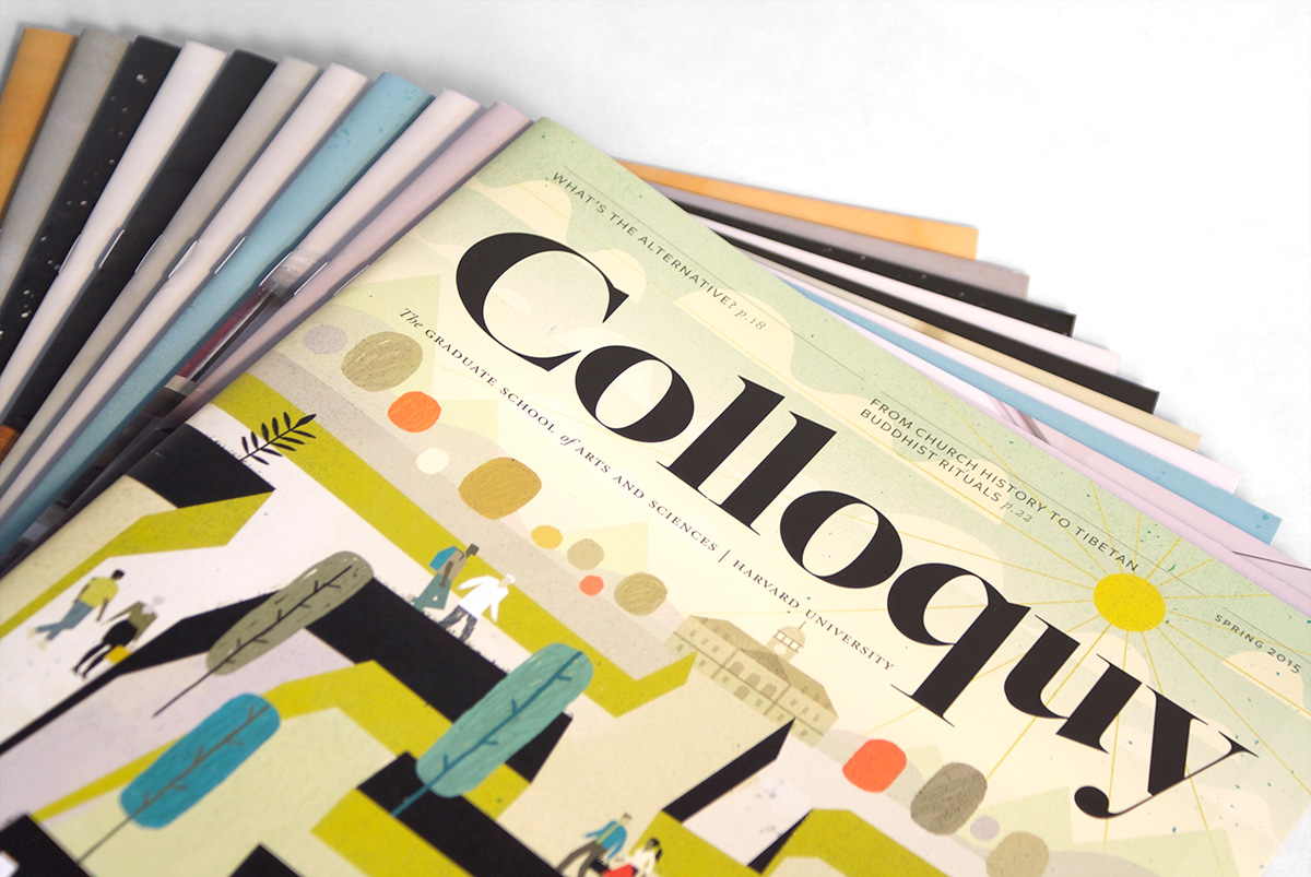 eleven issues of Colloquy stacked and fanned out