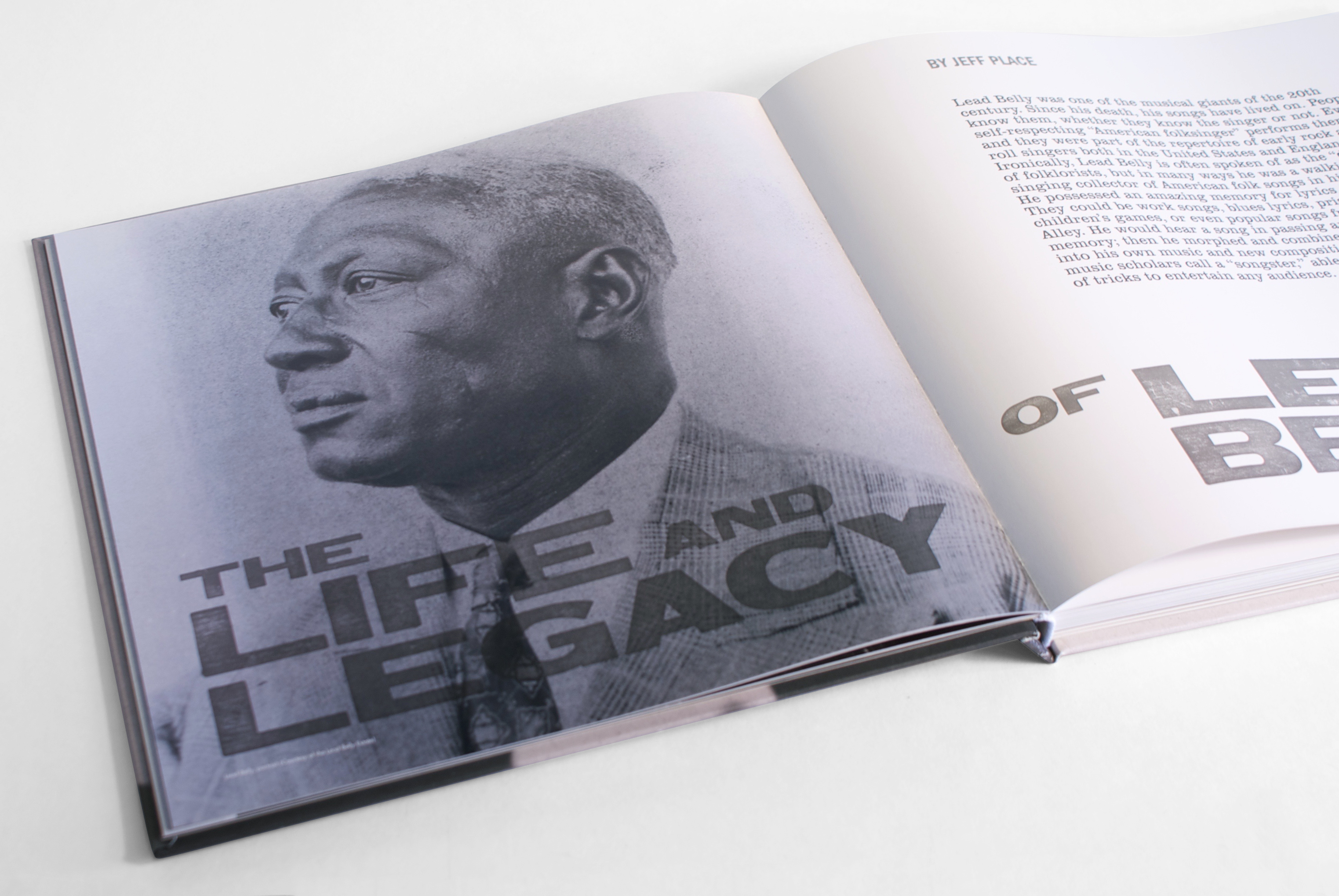 opening spread to "Lead Belly"